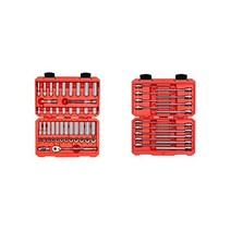 TEKTON 3/8인치 드라이브 12점 소켓 라쳇세트 46피스 5/16-3/4인치 8-19mm SKT15302, 47-Piece, Socket and Ratchet Set + Socke