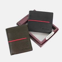 남자 대학생 선물용 레드라인 가죽 반지갑 아들선물 대학생지갑 회사원 아빠선물