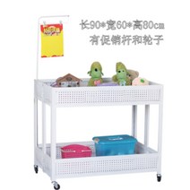접이식 진열대 전시 의류 슈퍼마켓 각종 매장용 가판대 판매대 이동바퀴 적용, 90x60x80 화이트 홀인원개