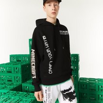 LACOSTE LIVE x Minecraft Loose Fit Fleece Hoodie SH3815-51 Black 031