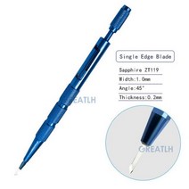 속눈썹테이프 팔꿈치 스트레이트 더블 란셋 블레이드 투명 각막칼, ZT119 1.0mm 45degree