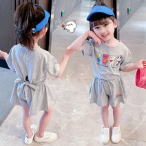 아짱 키즈여아 여름신상 상하세트 등하원룩 베어프랜상하세트