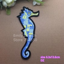 10 pcs 랍스터 해양 바다 동물 물고기 게 패치 수 놓은 만화 패치 언 모티브 아플리케 DIY 액세서리, 스타일 11 10개