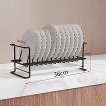 Z3JC 주방 물빠짐 그릇걸이 주방선반 그릇수납대 다용도 접시걸이, Z3JC 블랙접시홀더+접수접시(11접시)