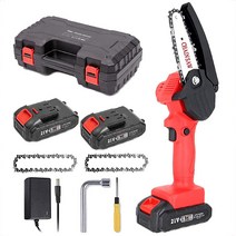 무선 소형 전기톱 체인톱 충전식 21V 풀세트 4 인치 미니 체인톱 마끼다배터리호환-풀세트