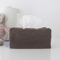 [천삼백케이] [메이메이] LIN02 린넨 티슈커버 (다크브라운)