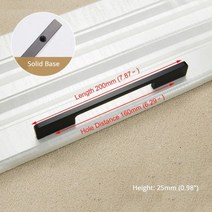 KAK 블랙 캐비닛 손잡이 단단한 알루미늄 합금 아메리칸 스타일 주방 찬장 서랍 가구 하드웨어134134, 블랙 160mm