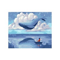 명화그리기 DIY 그림그리기 키트, C_고래시리즈_09수면에비친고래