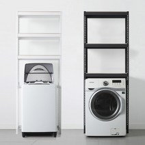 세탁기위선반 드럼세탁기선반 3단 800 x 500 x 1500, 화이트, 9mm 양면코팅