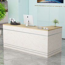 계산대 카운터 포스기 매장 인포 데스크 식당 서랍형 1200 프런트 사무용책상, 160x80x80cm, 라이트대리석라이트호두테이블