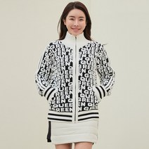 제이투제이 예쁜골프웨어 보송보송 레터링 골프니트 집업