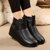 Tagi.겨울 여성 소가죽 패딩 부츠 엄마 기모 방한화