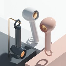 휴대용 핸디 선풍기 탁삭용 USB C타입 충전 미니 선풍기 C-TYPE 편리한 카라비너 하이온 H20 (화이트 네이비 핑크), 화이트