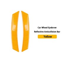 반사판Afly-자동차 범퍼 반사 경고 스트립 스티커 테슬라 모델 3 Y 휠 림 눈썹, 02 yellow