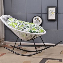 잘생쁨 좌석 참신 야외 발코니 라운지 의자 흔들 의자, 대형화이트강화개폐