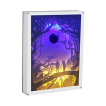3D USB 종이 액자 입체 웨딩선물 인테리어소품 사용자 정의 레이저 절단 프레임 led 빛 벽 예술 그림자 상자, d