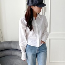 브이와이 여자 핀턱 히든버튼 롱슬리브 카라넥 블라우스