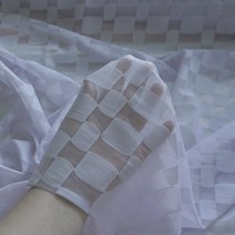 원단대장 원단 자가드 연보라 사각패턴 비치는천 의류용, 연보라색