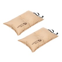 모비가든 캠핑 자충 에어베개 여행휴대용 초경량, 베이지 x2