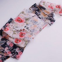 가배리본 버블 플라워 쉬폰리본 원단리본 헤어리본 리본공예, 네이비150mm
