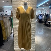 파파야 SH01 린넨 브이넥 랩 원피스 PNMROP024B