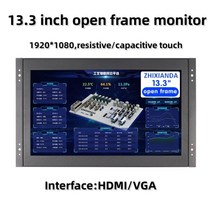 휴대용모니터 IPS 전체 시야각 LCD 디스플레이 터치 스크린 산업 장비용 오픈 프레임 모니터 공장 저가 13.3 인치 1920x1080, 5.no touch - EU 플러그