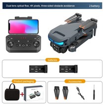 드론 프로페셔널 GPS RC 쿼드콥터 4K 5KM 듀얼 HD 360 장애물 회피 기능 카메라 탑재 5G 와이파이 VS XT9 미니, [04] Dark Grey 2 Battery