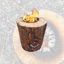 참 잘타는 통나무스토브 불멍 캠핑 장작 버너 미니 화로 화로대, M 사이즈 15cm ~ 19cm 2시간이상