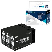 LCL Canon용 캐논용 PGI-1300 PGI-1300XL PGI-1300BK PGI-1300XLBK 대용량 안료[잔량 표시 기능 첨부](3팩 블랙) 호환 잉크 카트리지 대응 기종:MAXIFY MB2330MB2030
