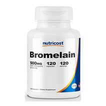 뉴트리코스트 브로멜라인 120캡슐 1개 1서빙 500mg 120회분 Bromelain Capsules [500 MG] [120 CAPS], 1병