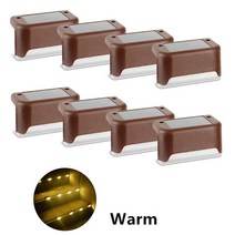 정원 장식 솔라 라이트 야외 계단 LED 램프 IP65 방수 아웃도어 조명 통로 마당 파티오 스텝 울타리 태양광, 02 Brown-warm light_04 16PCS