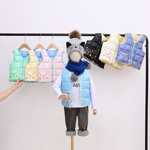 에이탑 베베냐냐 베어폼폼 웜라이트 아동 패딩베스트 조끼 남아 패딩조끼 여아 패딩조끼
