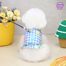 딩동펫 강아지 비치 원피스 하네스, 색상:비치 원피스 하네스 옐로우 S