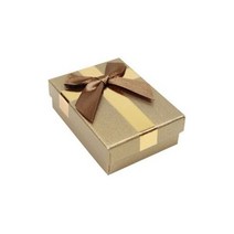Jewelry Box Bow Necklace Earrings Ring Packaging Gift Display, Gold