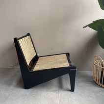 라탄의자 Japanese Rattan Living Room Chairs Nordic Solid Wood Backrest Sofa Chair Single Low Lazy Home F, 2.B