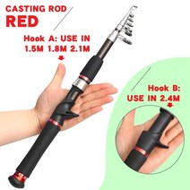 찌낚시대 바다찌낚시대 돌돔낚시대 JOSBY-텔레스코픽 낚싯대 하드 FRP 탄소 섬유 휴대용 잉어 스피닝 폴, 05 New casting red_03 2.1M