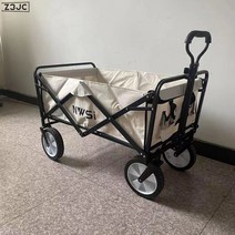Z3JC 휴대하기 편해요아웃도어 캠핑카 4륜 접이식 캠핑카, Z3JC 8인치 슬림휠 베이지(흑백휠 랜덤배송)