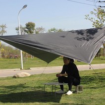헤비 듀티 캠핑 텐트 타프 피크닉 쉼터 해먹 캐노피 천막 그라운드 네일 및 커버 자동차 트레일러 지붕, 블랙