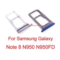 10 PCS 삼성 갤럭시 노트 8 Note8 N950 N950U N950FD 마이크로 SD 카드 소켓 홀더에 대 한 단일/듀얼 Sim 트레이 슬롯 홀더, [10] Dual Sim  Blue