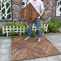 몬테라 조립식 타일 마루 테라스 정원 베란다 놀이방 거실 북유럽, 45 x 45 능직(10개)_1㎡