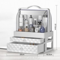 JINGHENG2단 3단화장품정리대망홍 화장품 수납함 방진 아크릴 데스크톱 화장함 화장대 화장품 립스틱 진열대, B라인 라지 더블 스트로크 [화이트]