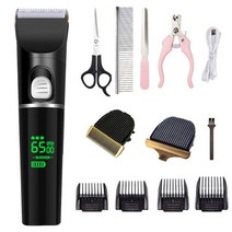 강아지 셀프 미용 클리퍼 바리깡 dog hair clippers dog trimmer 손질 충전식 led petscreen 동물 면도기 손질 깎기 무선 고양이 도구, 씨엔, bl 번호 e