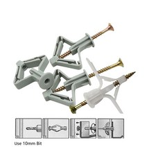 스크류앙카 10pcs m4 나사 커튼 석고 보드와 플라스틱 토글 앵커 벽 파이프 플러그 항공기 볼트, 01 Aircraft type 10pcs