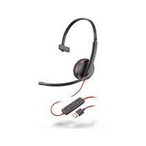 Poly (Plantronics + Polycom) 플랜트로닉스 블랙와이어 3210 모노 헤드셋 붐마이크, 단일옵션