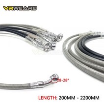 오토바이 유압 브레이크 호스 라인 200-2200MM 블랙 실버 꼰 케이블 10mm 밴조 파이프 스즈키 가와사키 야마하 혼다 ATV, 1000MM
