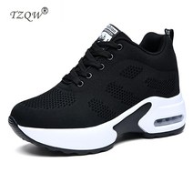 TZQW 여성 캐주얼 에어쿠션 통기성 9cm 높이 증가 키높이 운동화 런닝화