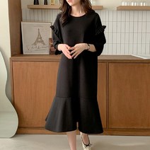 코지 여자 포텐 차분한 3040대 프릴 디테일 롱원피스