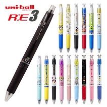 미쓰비시 유니볼 RE3 알이 3색볼펜 지워지는 볼펜 URE3-500, 3색 디즈니 0.5 PO APRICOP