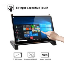 Uperfect 7 인치 hdmi lcd 모니터 1024600 ips 용량 성 터치 스크린 지원 라즈베리 파이 jetson nano win10 스위치, 7인치 7b02, 오 플러그