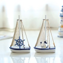 new캔버스요트2종세트 블루키닻 작은배장식 여름소품